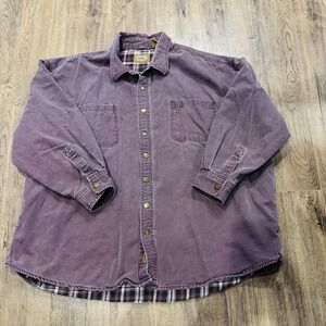 Vintage Mens Barn Coat Large Tall Unique Color Faded Purple Plaid Lined Cotton